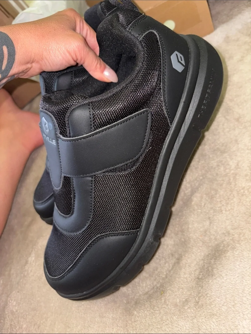 FitVille Men's Black Athletic Comfort Shoes